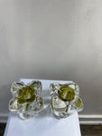 Pair of Green Chalet Candle Holders