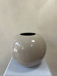 Glossy Round Grey Vase