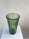 Scalloped Green Vase