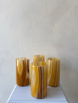 Four Glass Yellow Cups