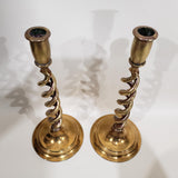 Brass Double Helix Candlestick Pair