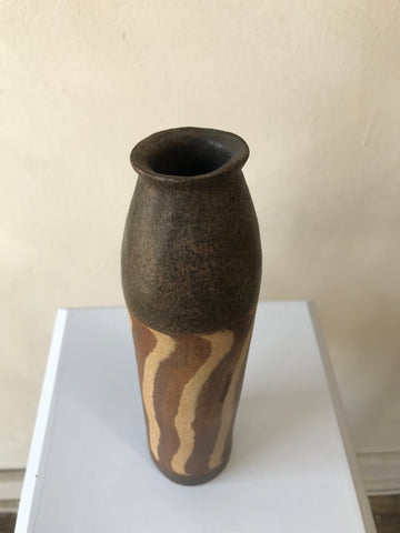 Tall Brown Pottery Vase