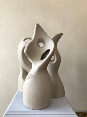 Neutral Abstract Sculpture Trio
