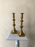 Brass Candlestick Holders with Square Base