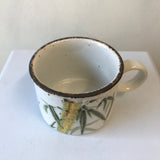 Speckled Coffee or Tea Cup Set of 4 with Bamboo Design