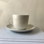 White Cups Set of 10 with Saucers
