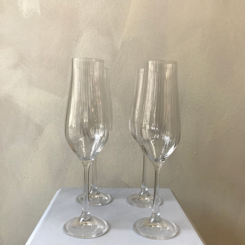 Crystal Champagne Glasses - Set of 4